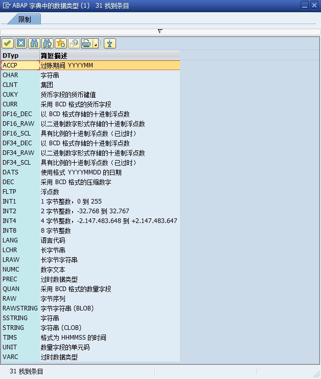 【ABAP】数据字典-创建域(Domain)